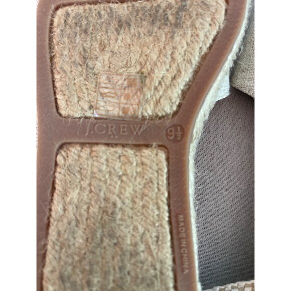 J. Crew Womens Beige Espadrille Flats With Lace-Up Ankle Straps Size 9.5 - Picture 7 of 7